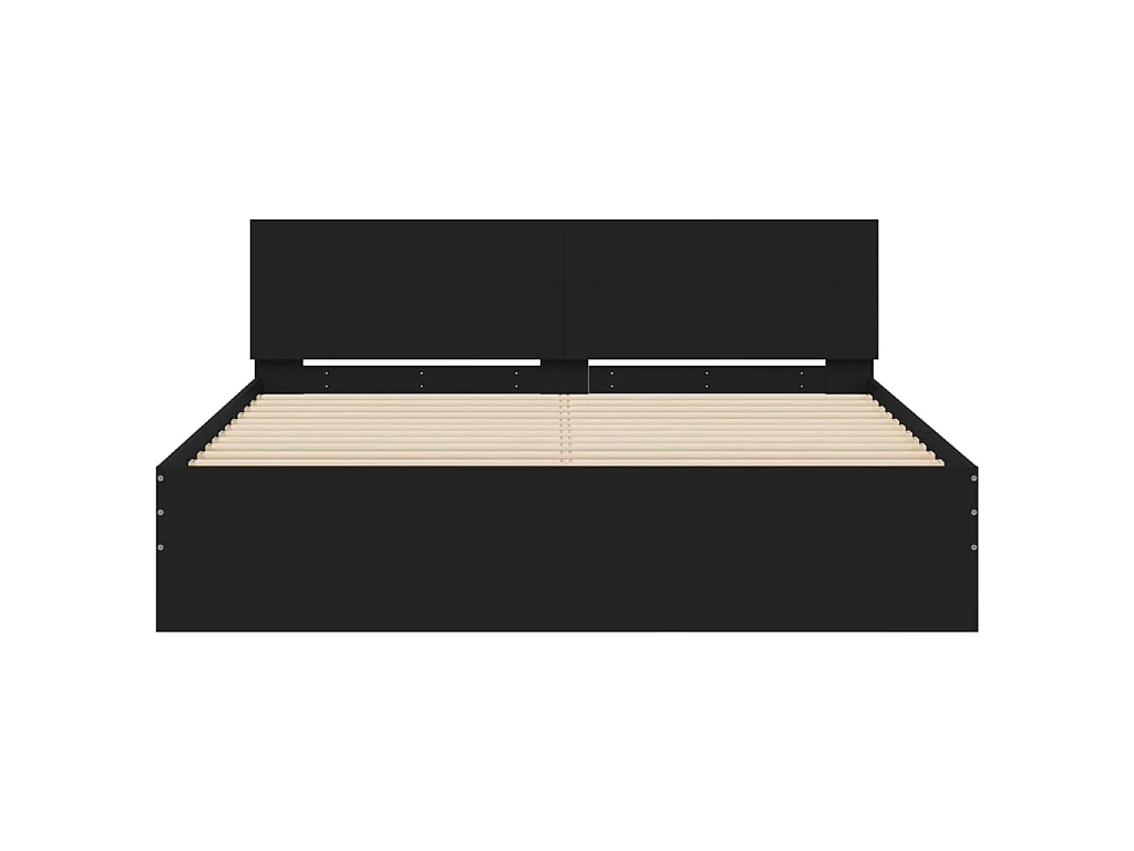 Cadre de lit sans matelas noir 150x200 cm