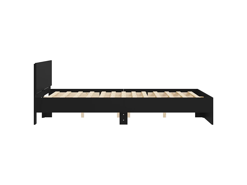 Cadre de lit sans matelas noir 150x200 cm