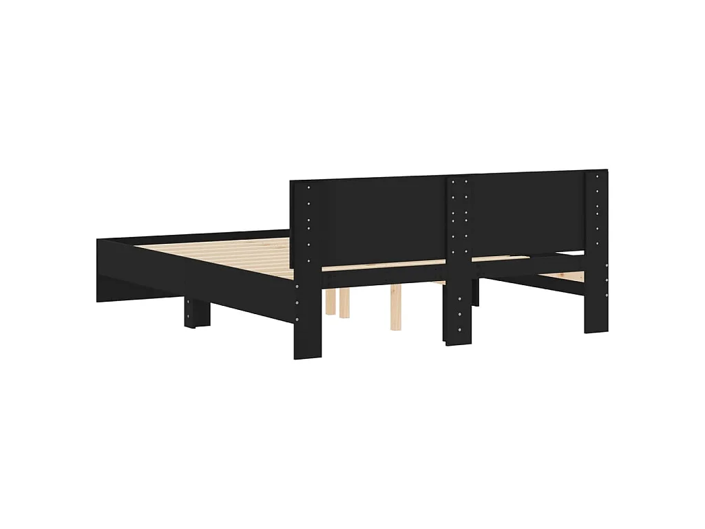 Cadre de lit sans matelas noir 150x200 cm