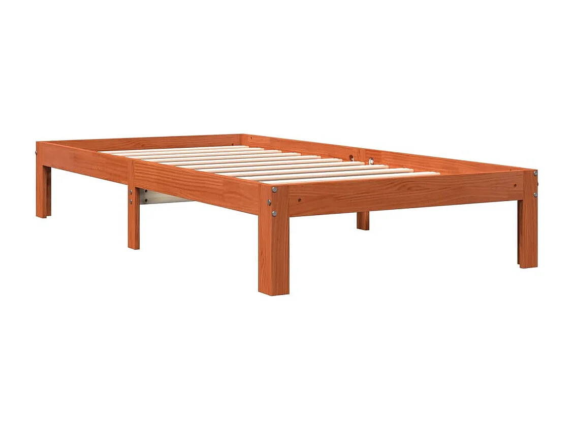 Cadre de lit sans matelas cire marron 90x200 cm bois pin massif