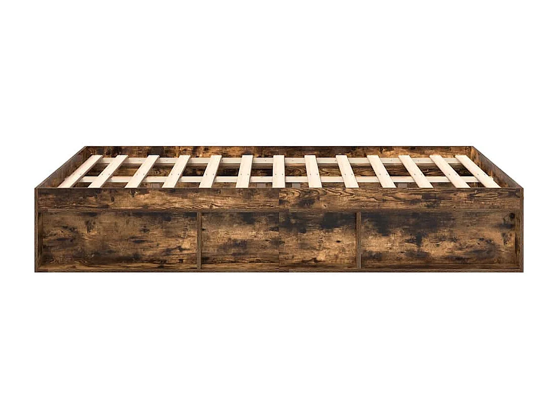 Cadre de lit sans matelas chêne fumé 140x190 cm