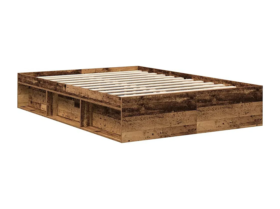 Cadre de lit sans matelas chêne fumé 140x190 cm