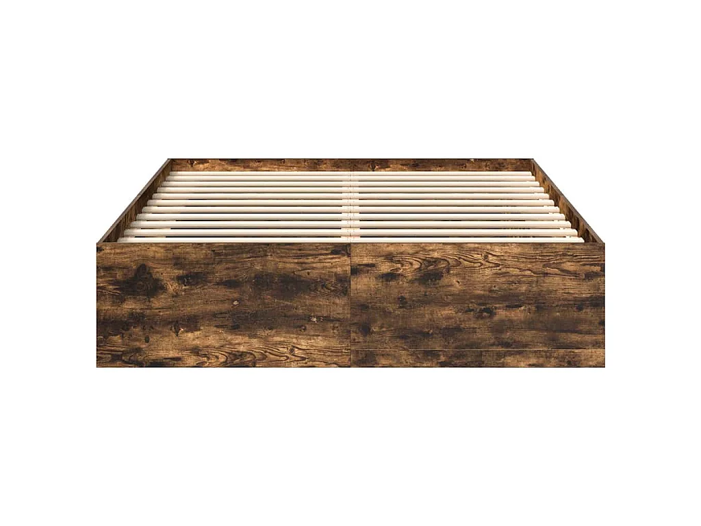 Cadre de lit sans matelas chêne fumé 140x190 cm