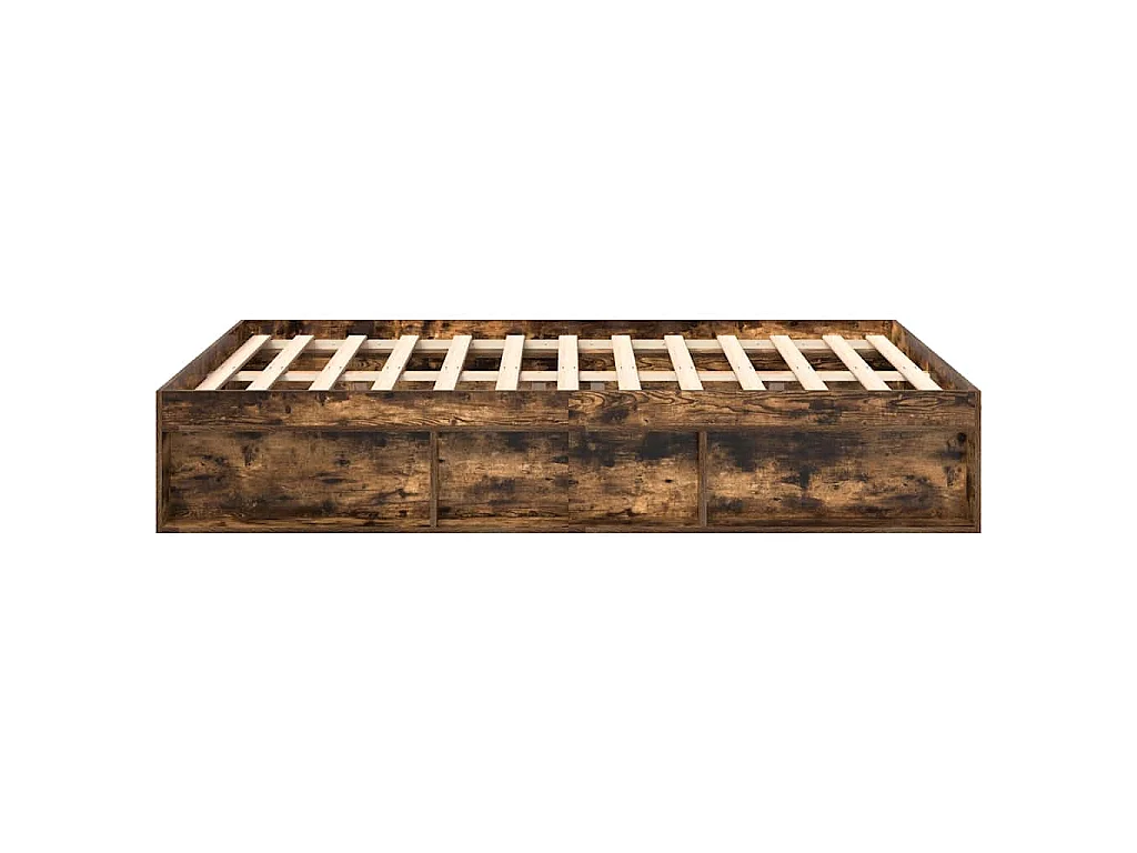 Cadre de lit sans matelas chêne fumé 140x190 cm