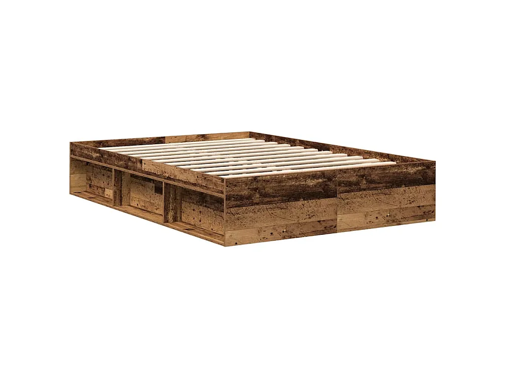 Cadre de lit sans matelas chêne fumé 140x190 cm