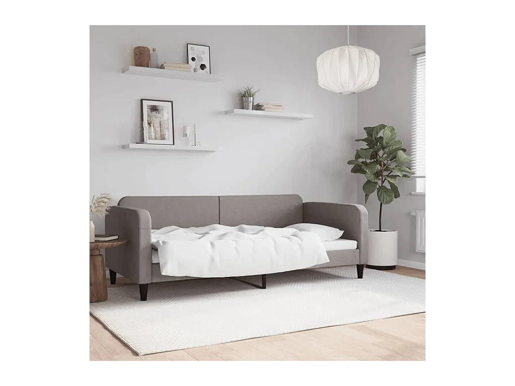Lit de repos sans matelas taupe 90x200 cm tissu