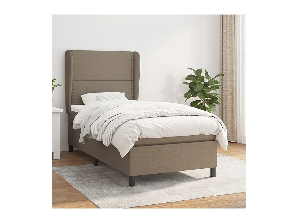 Boxspring met matras stof taupe 90x200 cm