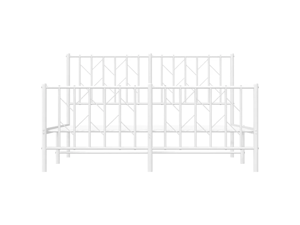 Estructura cama sin colchón con estribo metal blanco 135x190 cm