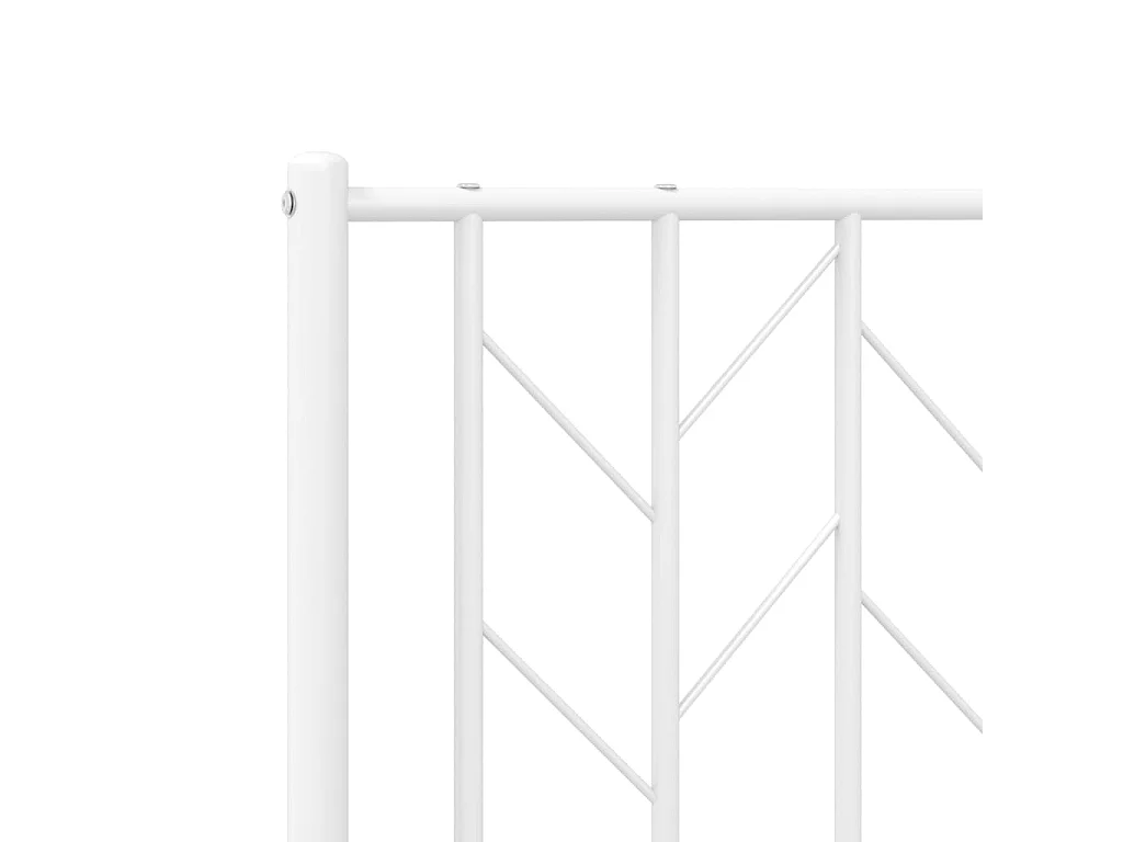 Cadre de lit métal sans matelas et pied de lit blanc 135x190 cm