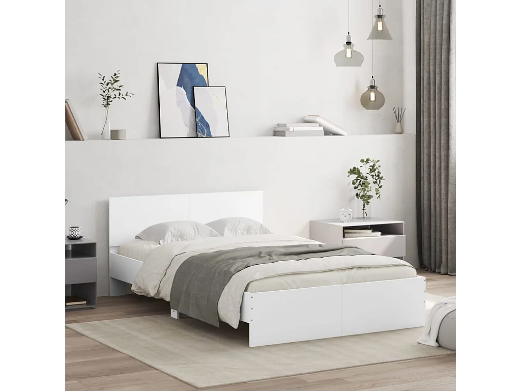 Cadre de lit sans matelas blanc 120x190 cm