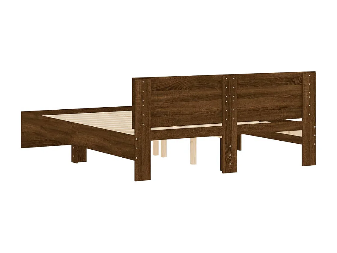 Cadre de lit sans matelas chêne marron 140x190 cm