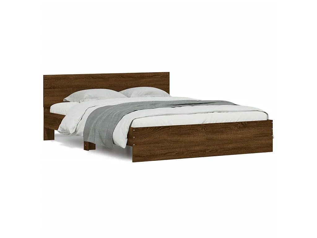 Cadre de lit sans matelas chêne marron 140x190 cm