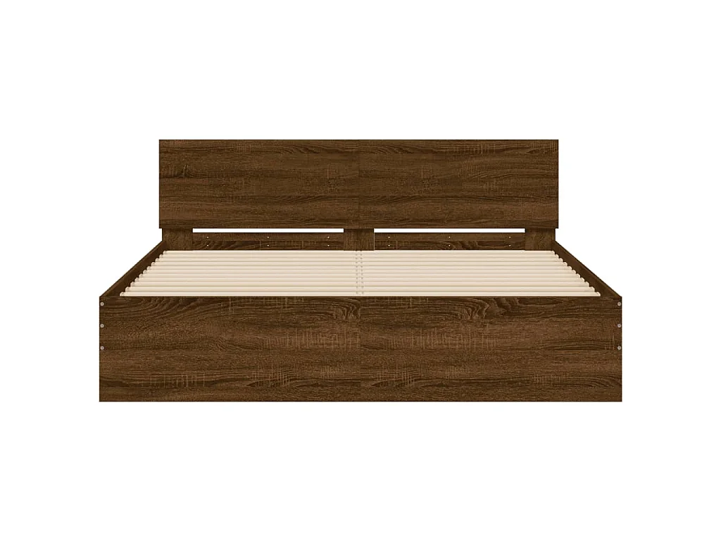 Cadre de lit sans matelas chêne marron 140x190 cm