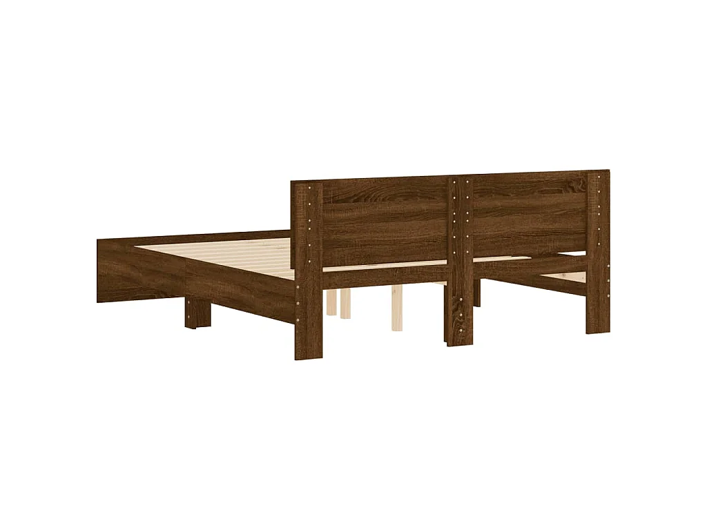 Cadre de lit sans matelas chêne marron 140x190 cm