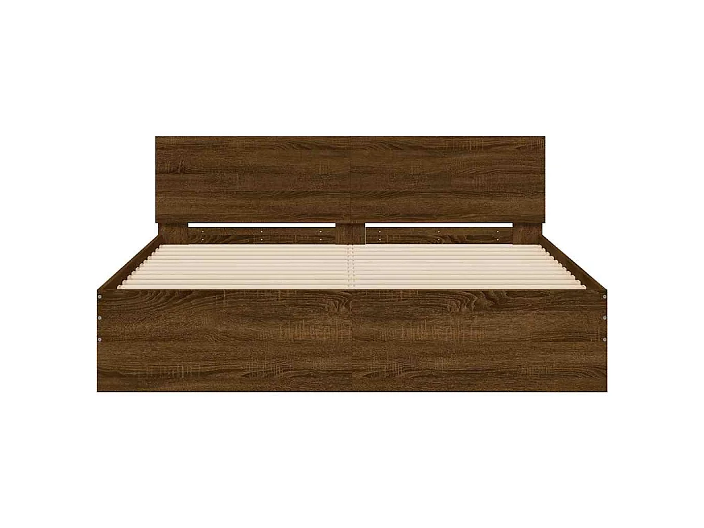 Cadre de lit sans matelas chêne marron 140x190 cm