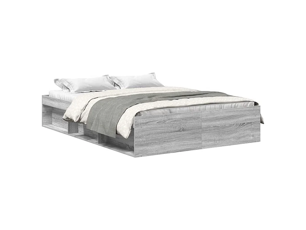 Cadre de lit sans matelas sonoma gris 140x190 cm