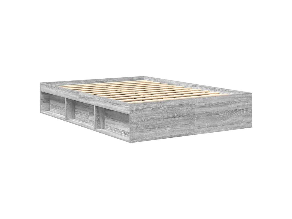 Cadre de lit sans matelas sonoma gris 140x190 cm