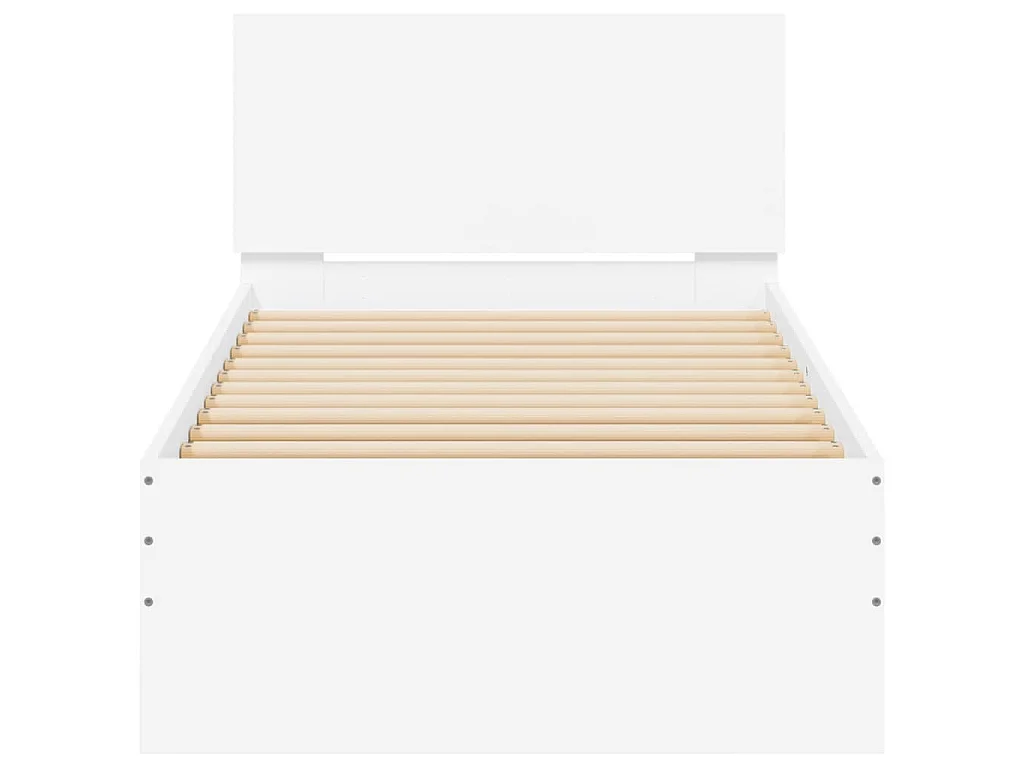 Cadre de lit sans matelas avec tête de lit blanc 90x200 cm
