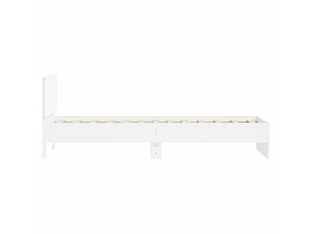 Cadre de lit sans matelas avec tête de lit blanc 90x200 cm