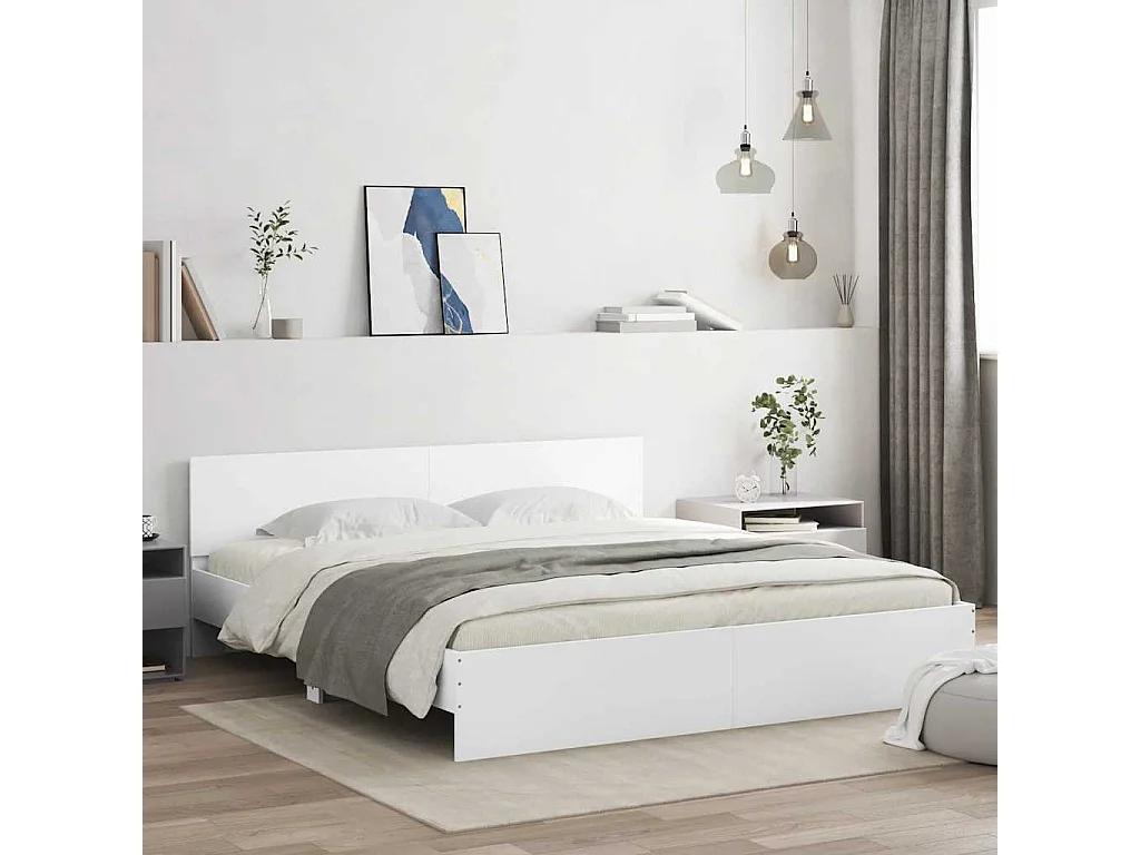 Cadre de lit sans matelas blanc 180x200 cm