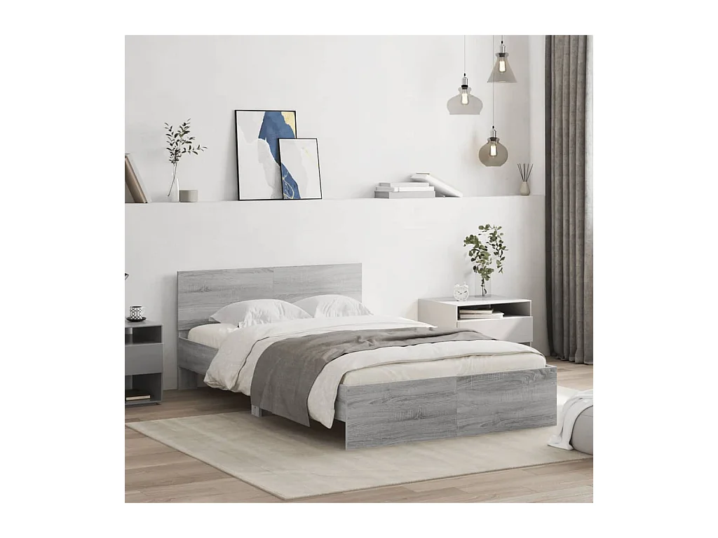 Cadre de lit sans matelas sonoma gris 120x190 cm