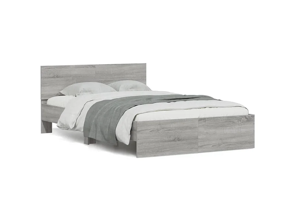 Cadre de lit sans matelas sonoma gris 120x190 cm