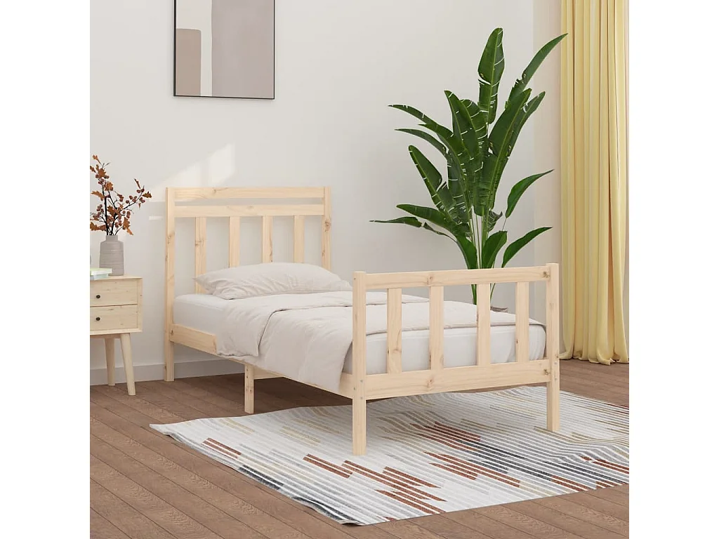 Cadre de lit sans matelas bois massif de pin 100x200 cm