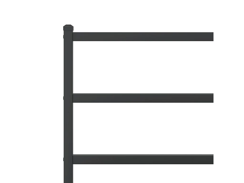 Cadre de lit métal sans matelas avec pied de lit noir 90x200 cm