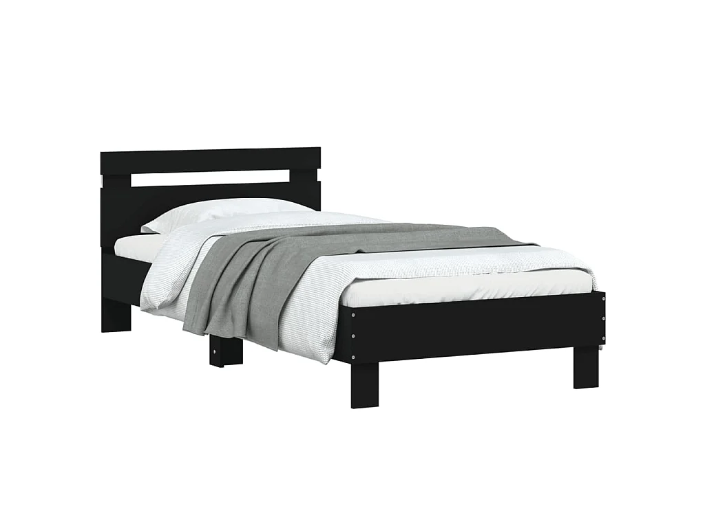 Cadre de lit sans matelas avec lumières LED noir 90x200 cm