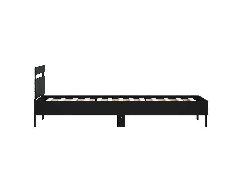 Cadre de lit sans matelas avec lumières LED noir 90x200 cm