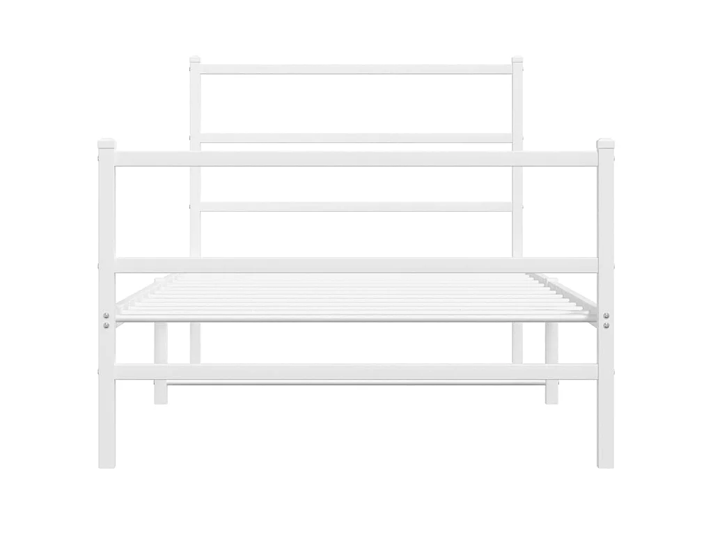 Bedframe met hoofd- en voeteneinde metaal wit 100x190 cm