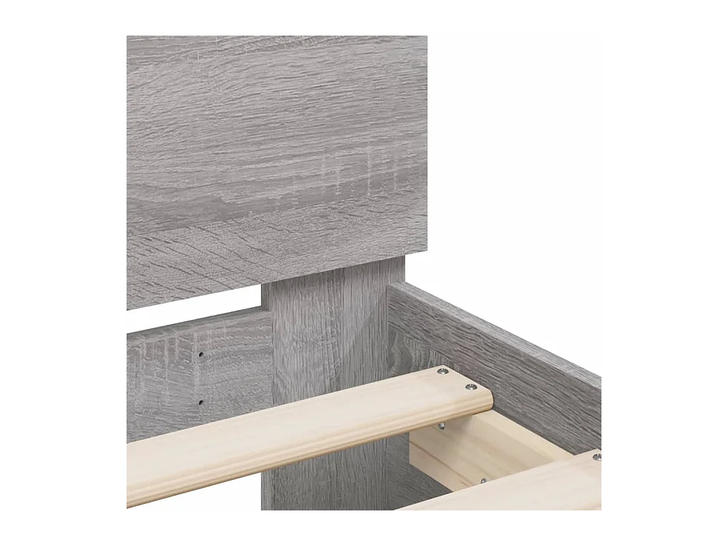 Bettgestell mit Kopfteil Grau Sonoma 200x200cm Holzwerkstoff