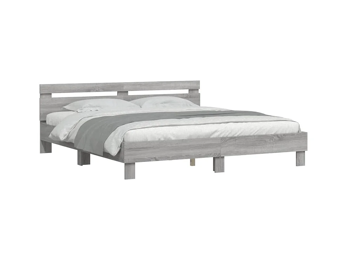 Giroletto Testiera Grigio Sonoma 200x200 cm Legno Multistrato