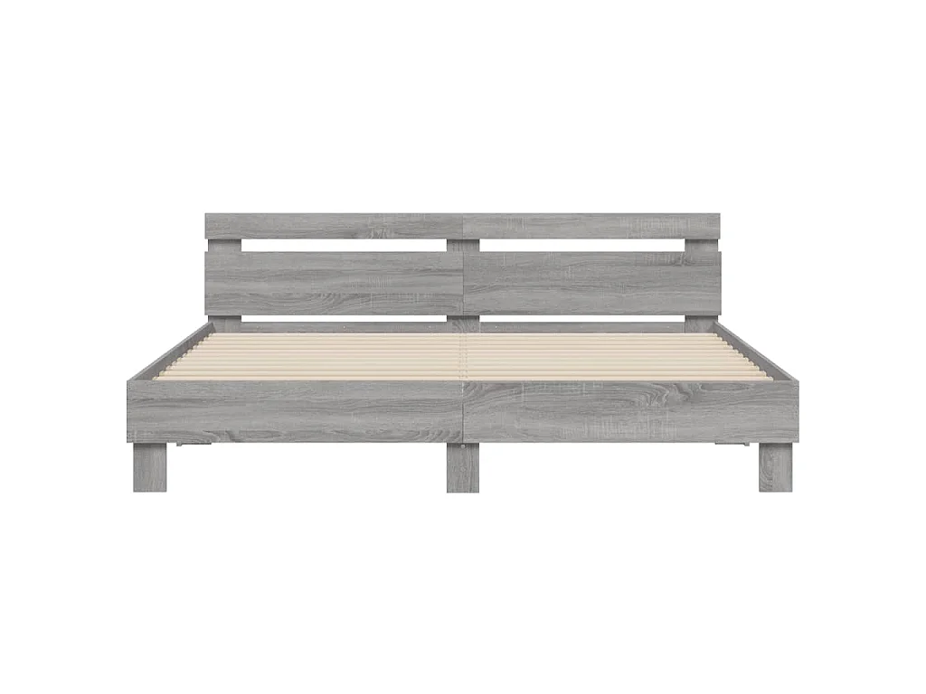 Bedframe met hoofdeinde bewerkt hout grijs sonoma 200x200 cm