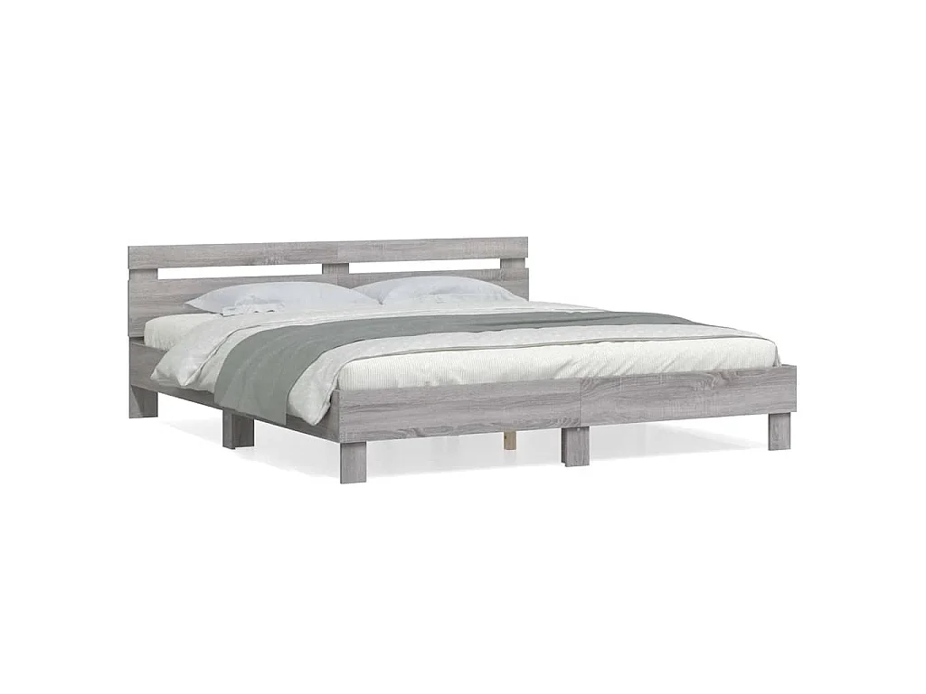 Giroletto Testiera Grigio Sonoma 200x200 cm Legno Multistrato