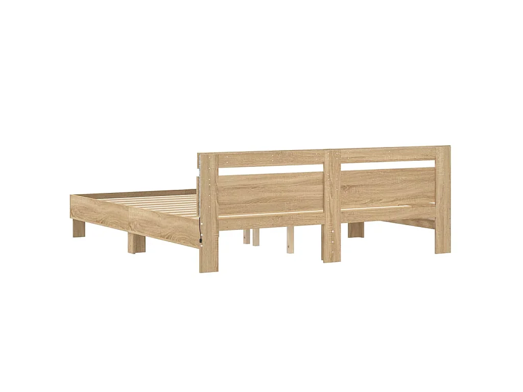Cadre de lit avec LED sans matelas chêne sonoma 160x200 cm
