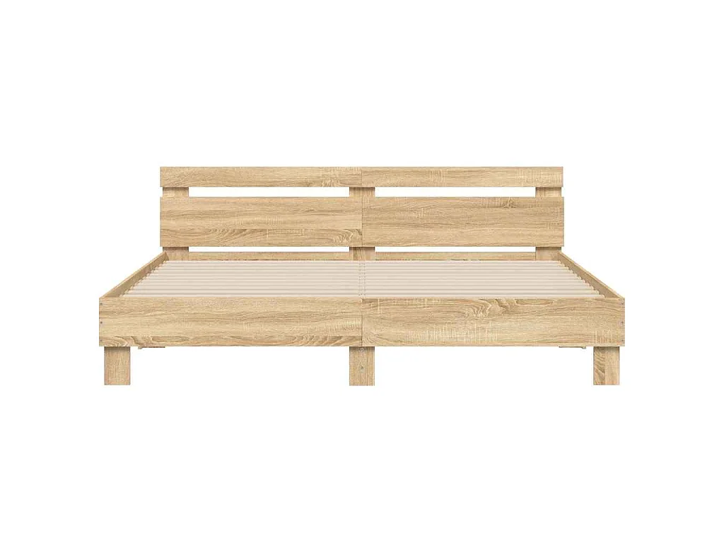 Cadre de lit avec LED sans matelas chêne sonoma 160x200 cm