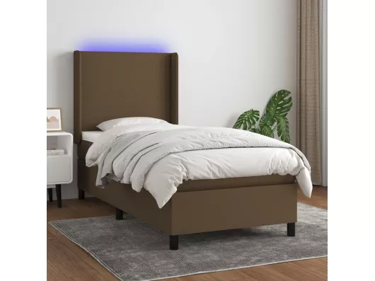 Kauf Unique Boxspringbett mit Matratze & LED Dunkelbraun 80x200 cm Stoff