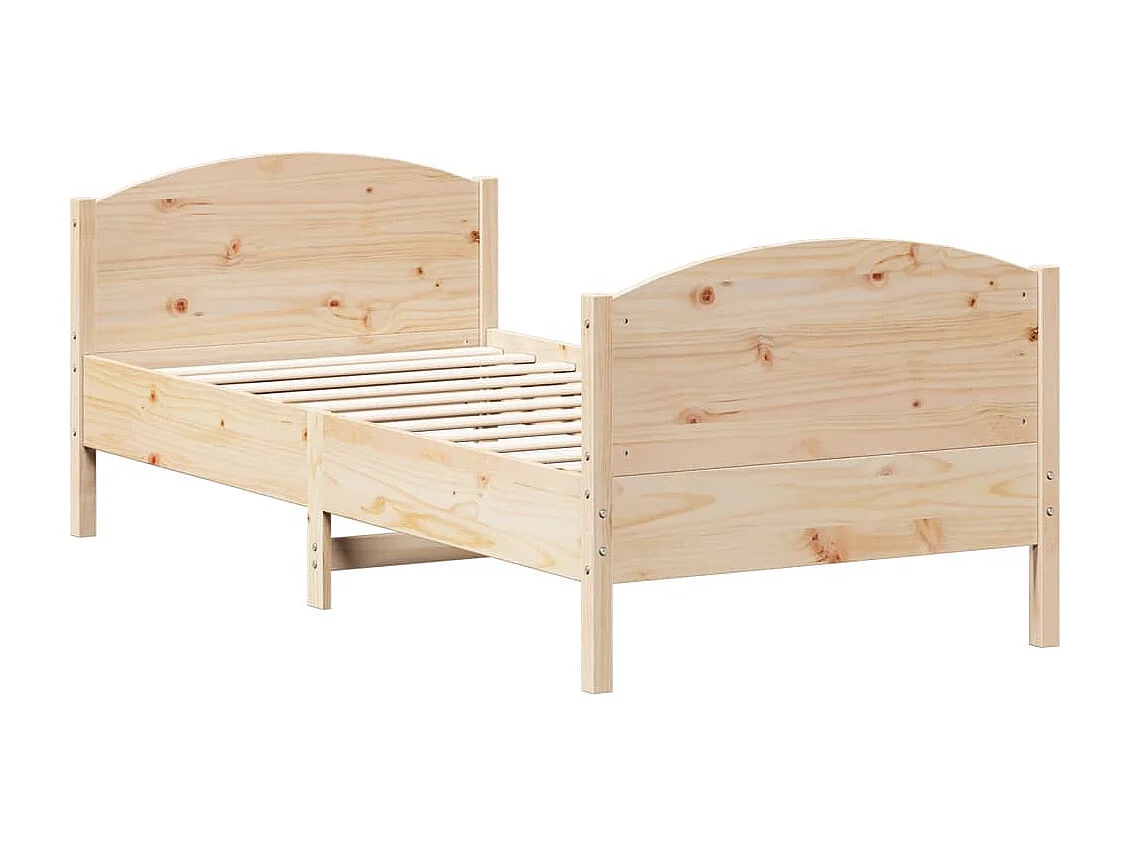 Estructura de cama sin colchón madera maciza de pino 90x190 cm