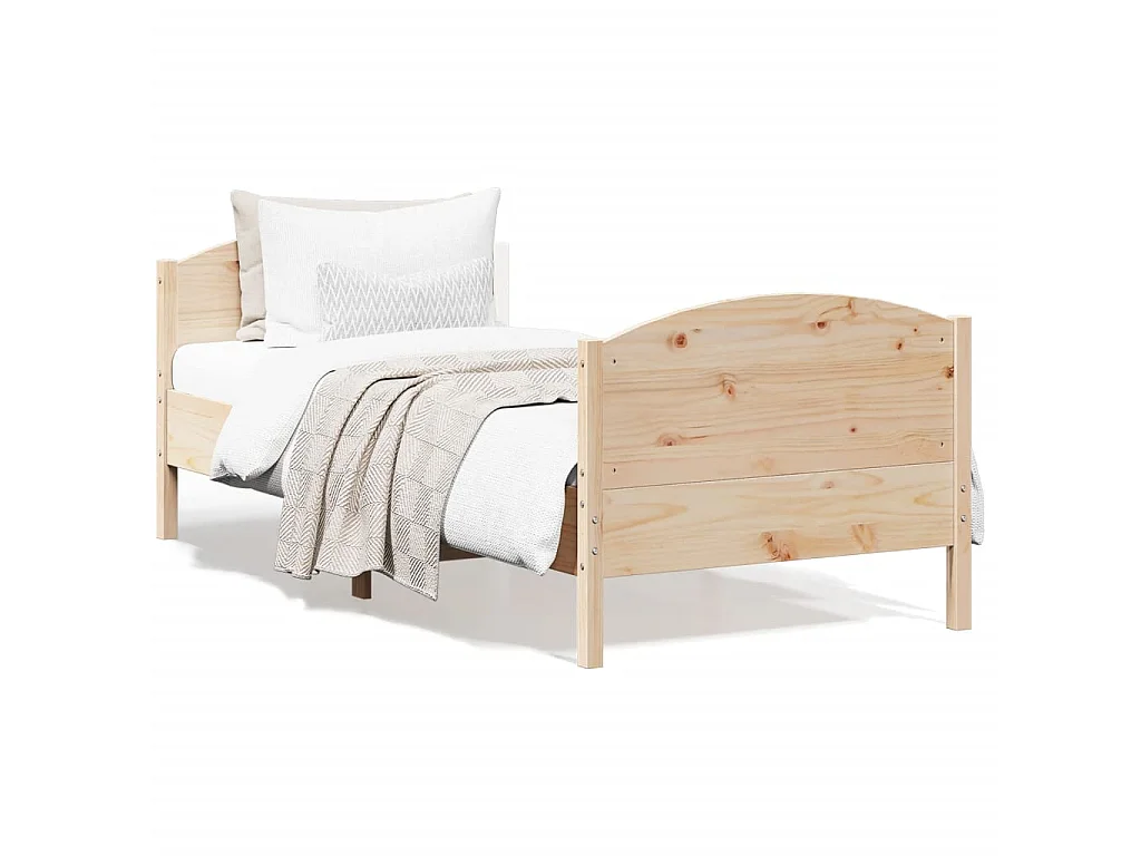 Letto senza Materasso 90x190 cm in Legno Massello di Pino