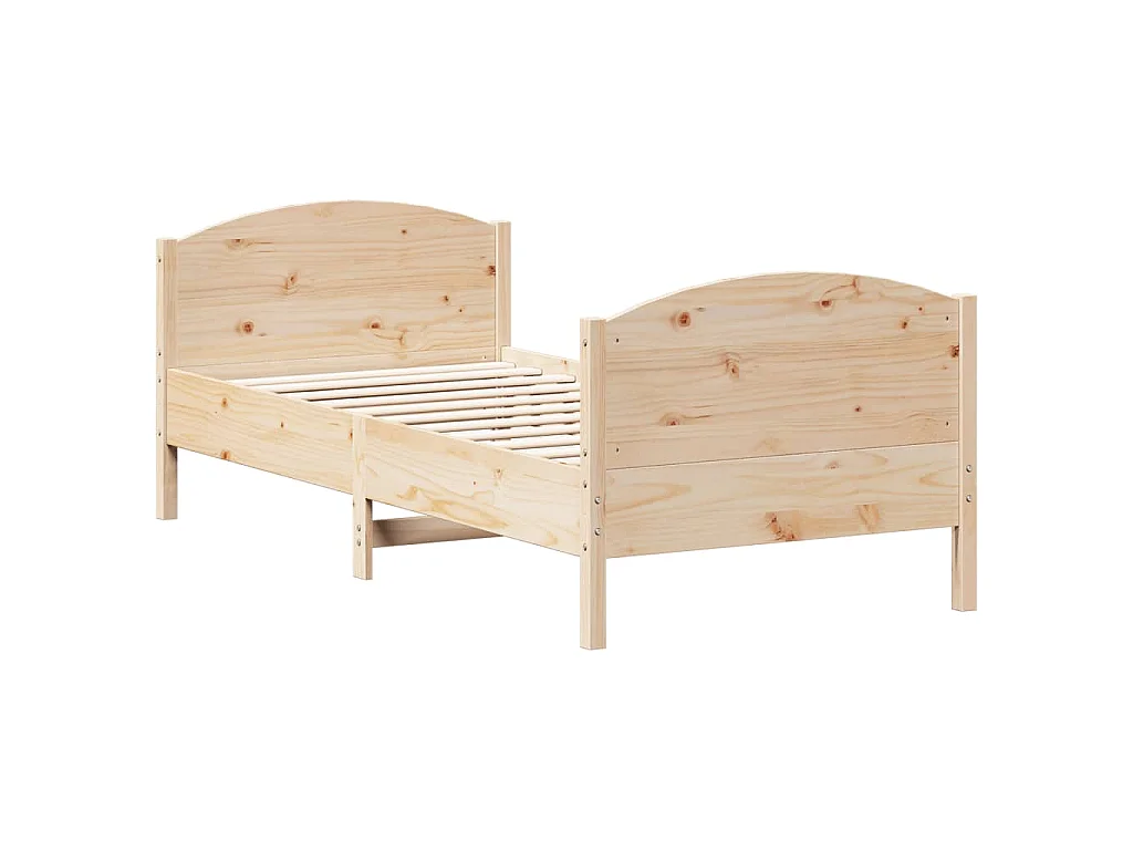 Letto senza Materasso 90x190 cm in Legno Massello di Pino