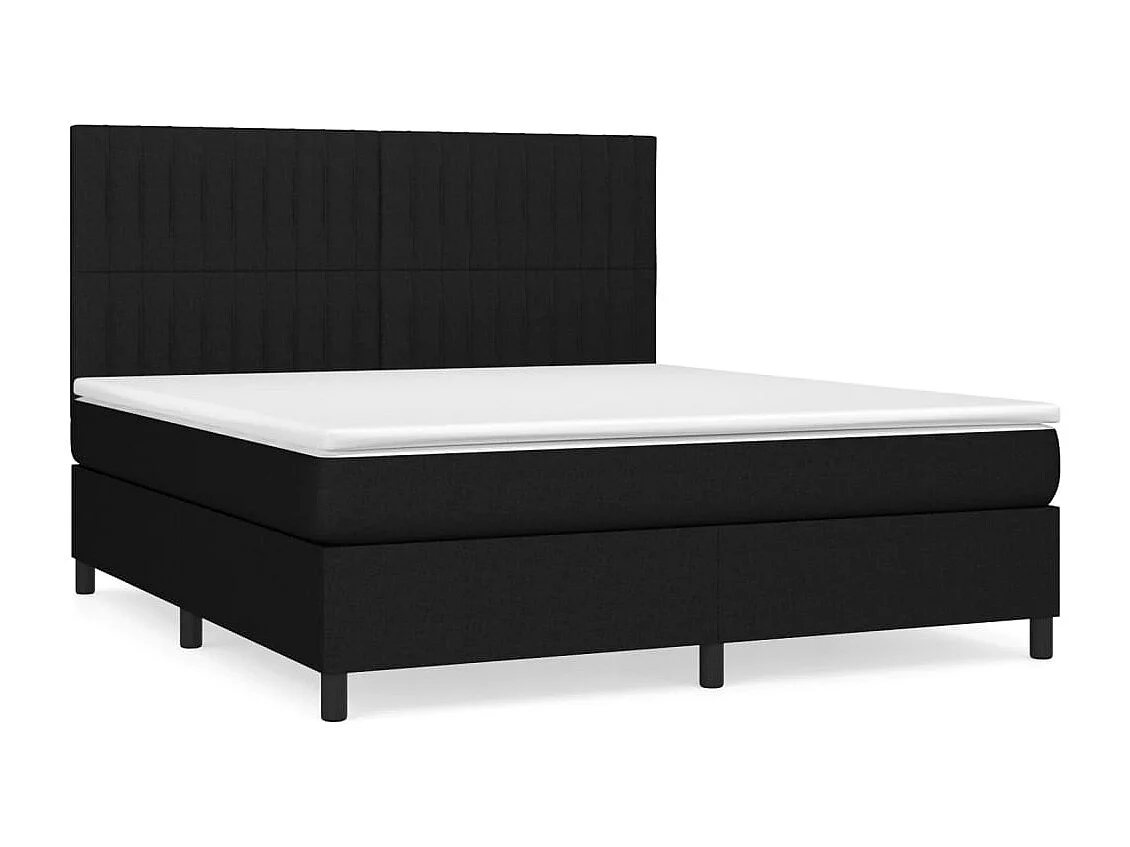 Boxspringbett mit Matratze Schwarz 160x200 cm Stoff