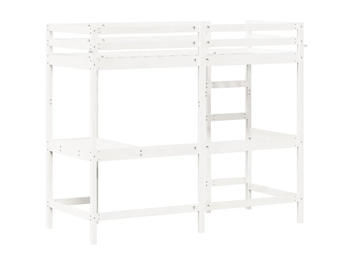 Lit superposé sans matelas blanc 80x200 cm bois de pin massif