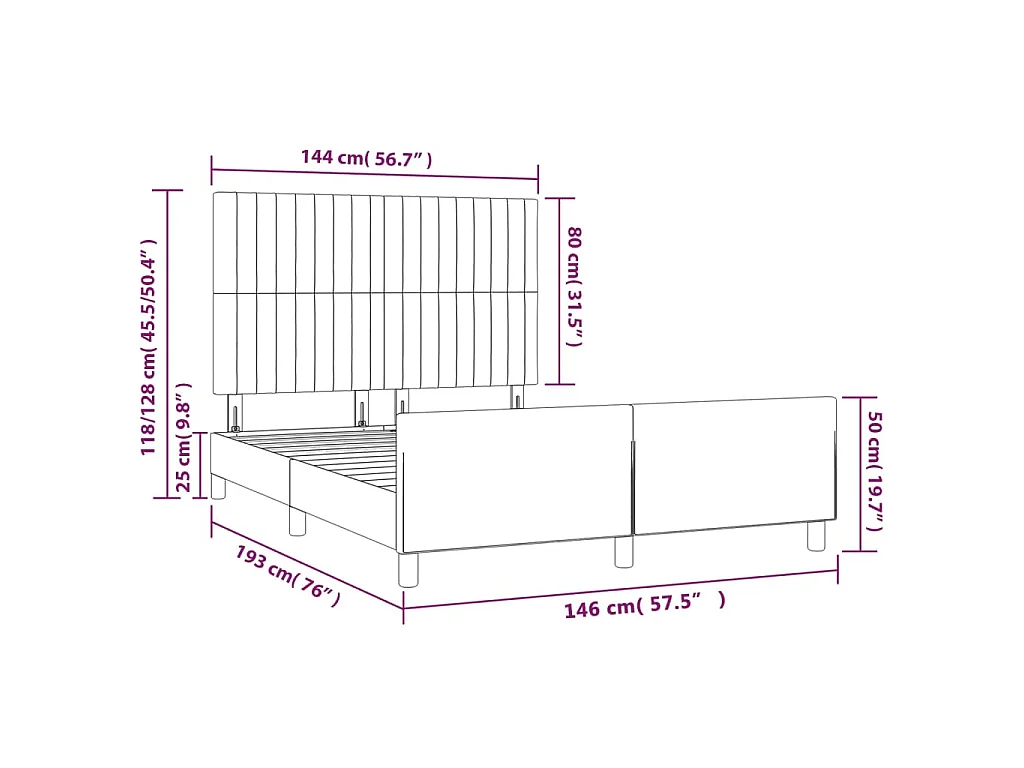Bedframe zonder matras 140x190 cm fluweel zwart
