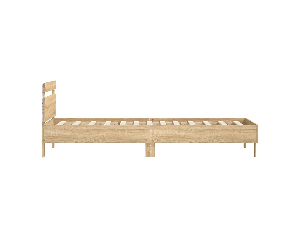 Bedframe met hoofdbord en LED sonoma eikenkleurig 90x190 cm