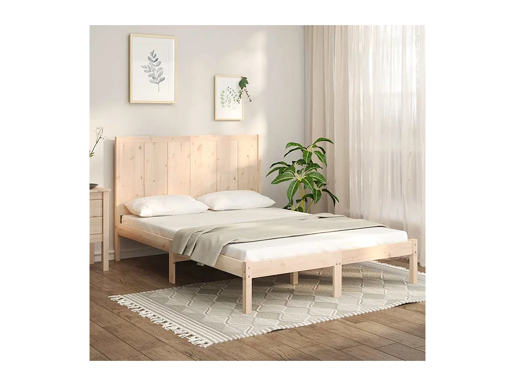Bedframe zonder matras massief grenenhout 150x200 cm