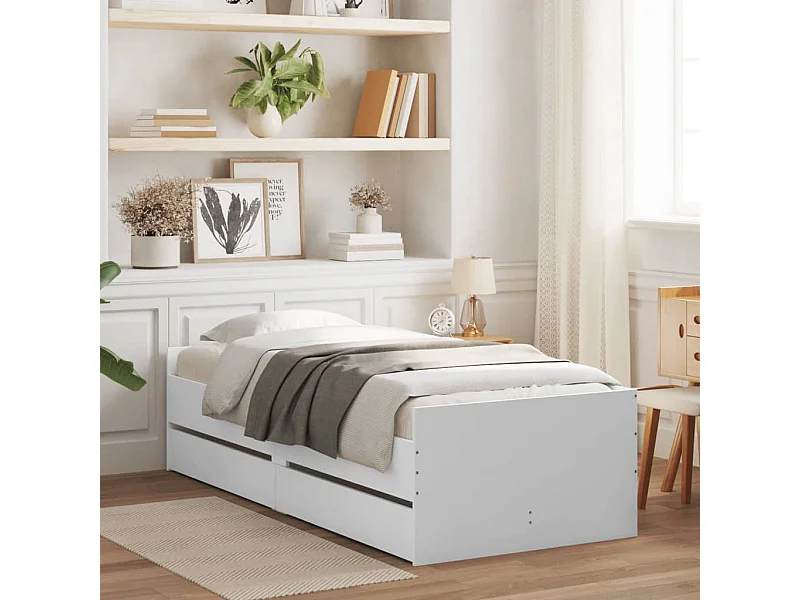 Giroletto Bianco con Cassetti 75x190 cm Small Single