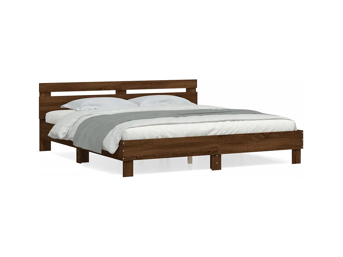 Cadre de lit sans matelas chêne marron 200x200 cm
