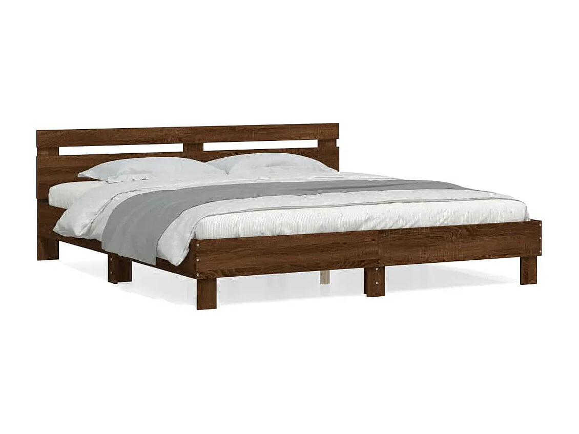 Cadre de lit sans matelas chêne marron 200x200 cm