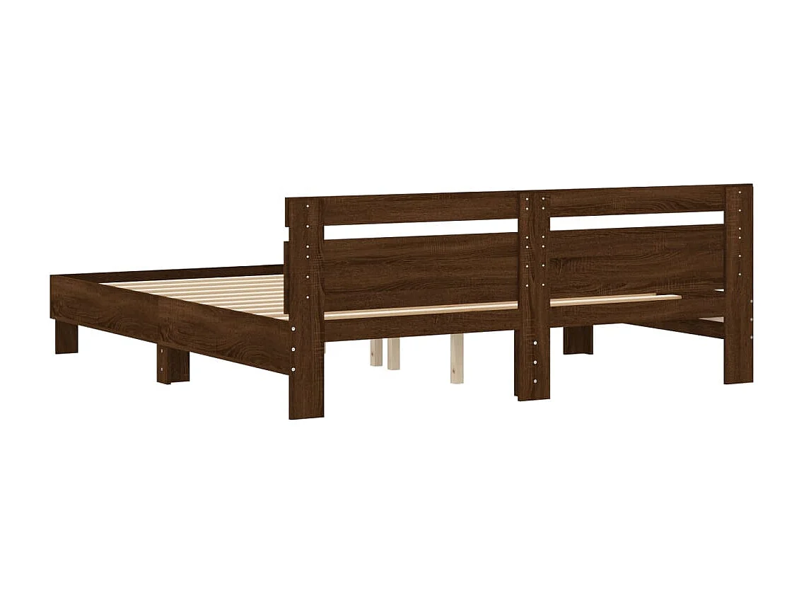 Cadre de lit sans matelas chêne marron 200x200 cm